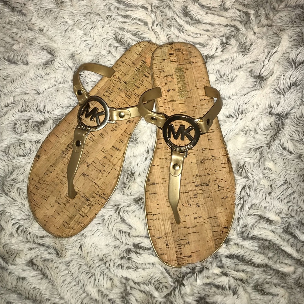 Michael Kors Jelly Thong Sandals, Gold
